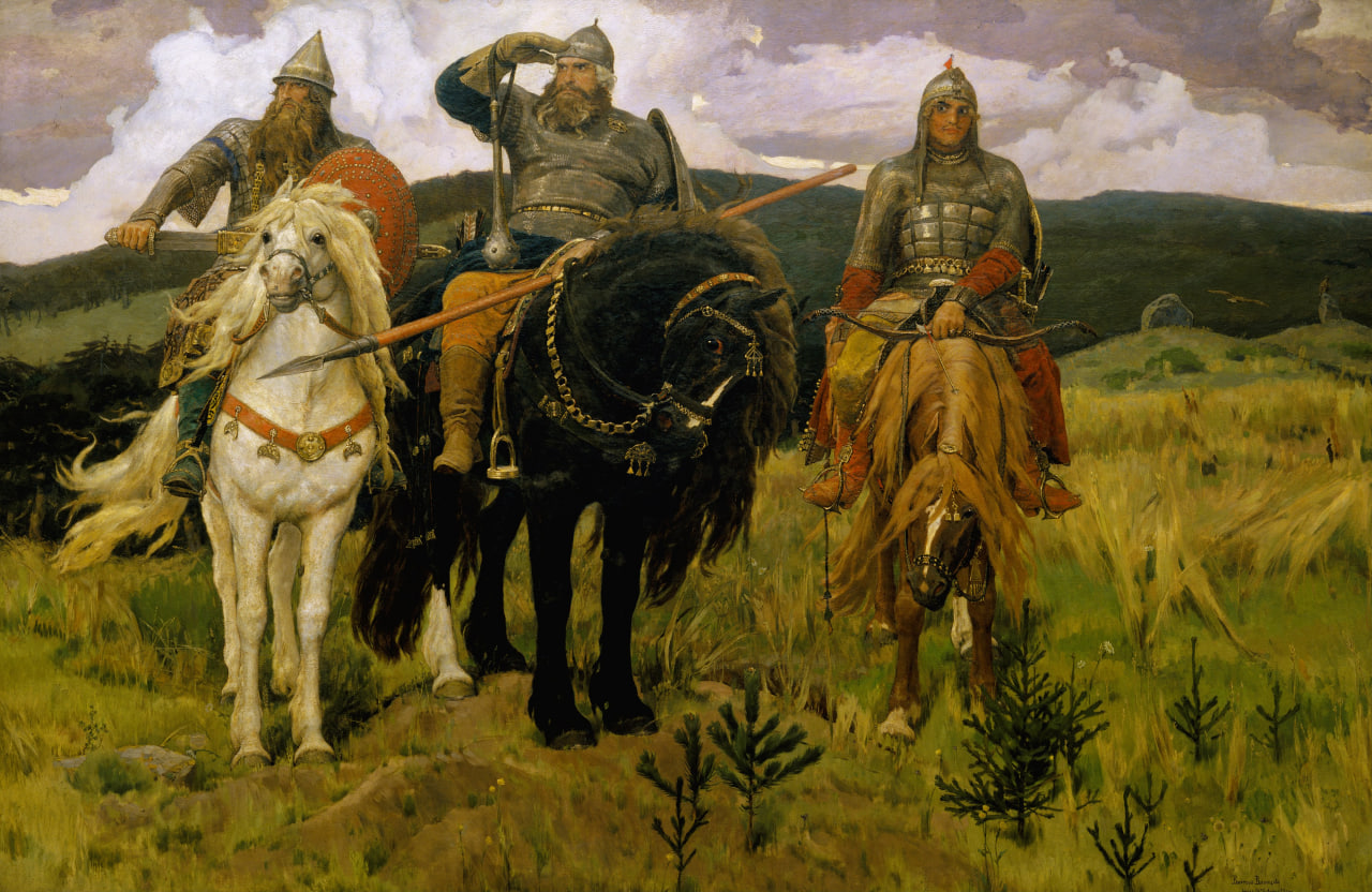 «Богатыри». Виктор Васнецов, Холст, масло. 295,3 × 446 см, 1881-1898 г.г.